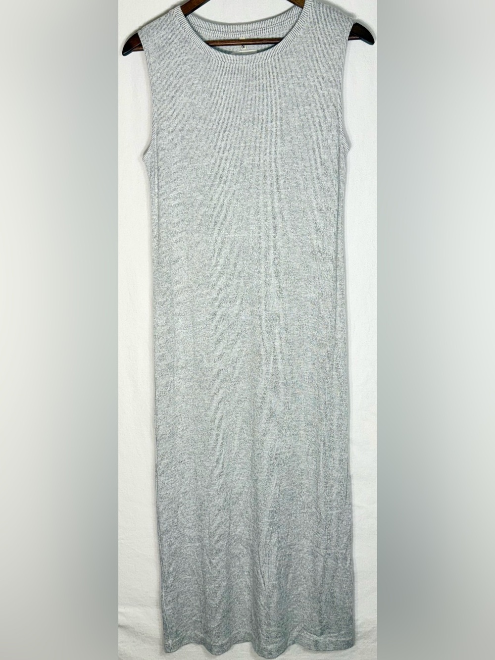 Lou & Grey Light Gray Ribbed Maxi Dress-Style Skirt